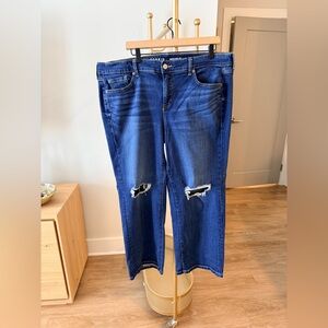 Torrid Women’s Perfect Wide-leg vintage stretch dark Blue Ripped Jeans